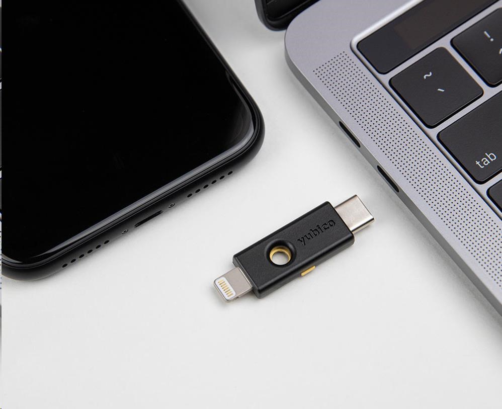 YubiKey 5Ci - USB-C + Lightning, klíč/token s vícefaktorovou autentizaci, podpora OpenPGP a Smart Card (2FA)