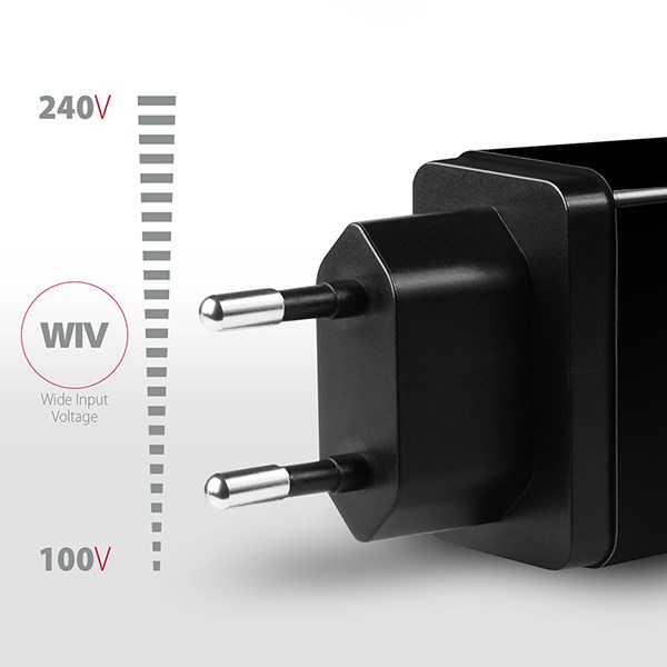 AXAGON ACU-QS24, QC & SMART nabíjačka do siete 24W, 2x port USB-A, QC3.0/AFC/FCP + 5V/1,2A
