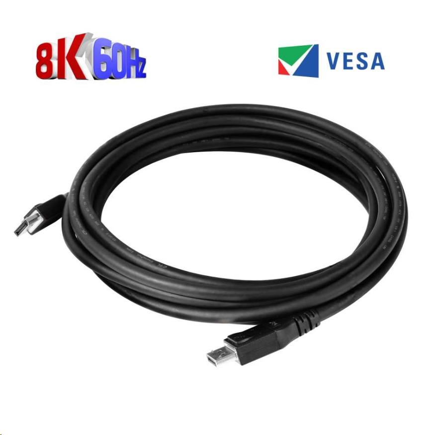 Club3D Kabel certifikovaný DisplayPort 1.4, HBR3, 8K60Hz (M/M), 5m, 28 AWG