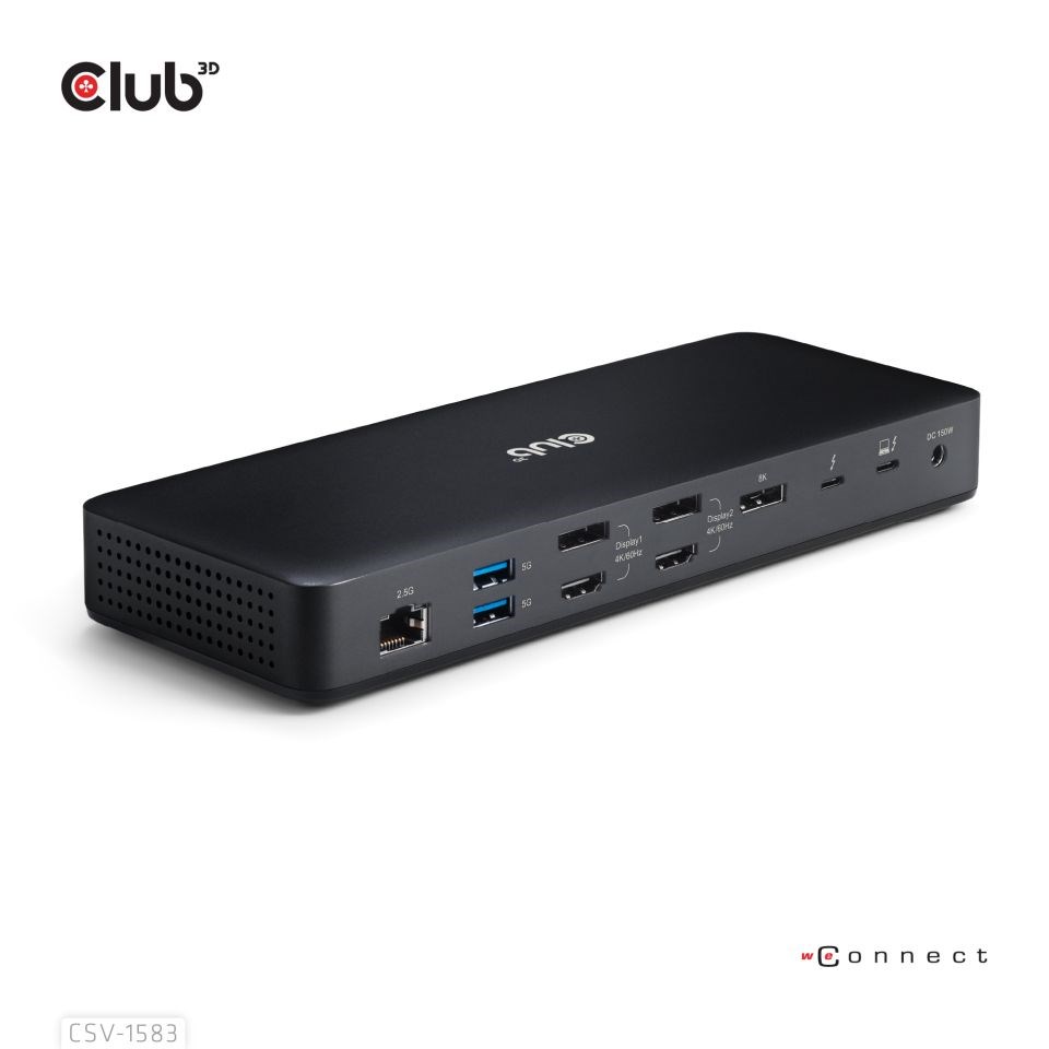 Club3D Dokovací stanice USB-C 16v1, 3xDP, 2xHDMI, 1xUSB-C, 3xUSB, 1xRJ45, 1x3.5mm, černá