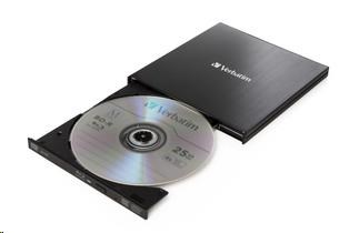 VERBATIM externí mechanika Slimline Blu-ray Rewriter USB 3.0 Zdarma BR Disc 25GB (CD DVD BD Mdisc) +NERO