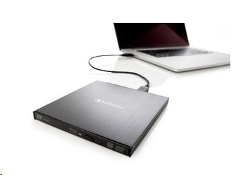 VERBATIM externí mechanika Slimline Blu-ray Rewriter USB 3.0 Zdarma BR Disc 25GB (CD DVD BD Mdisc) +NERO