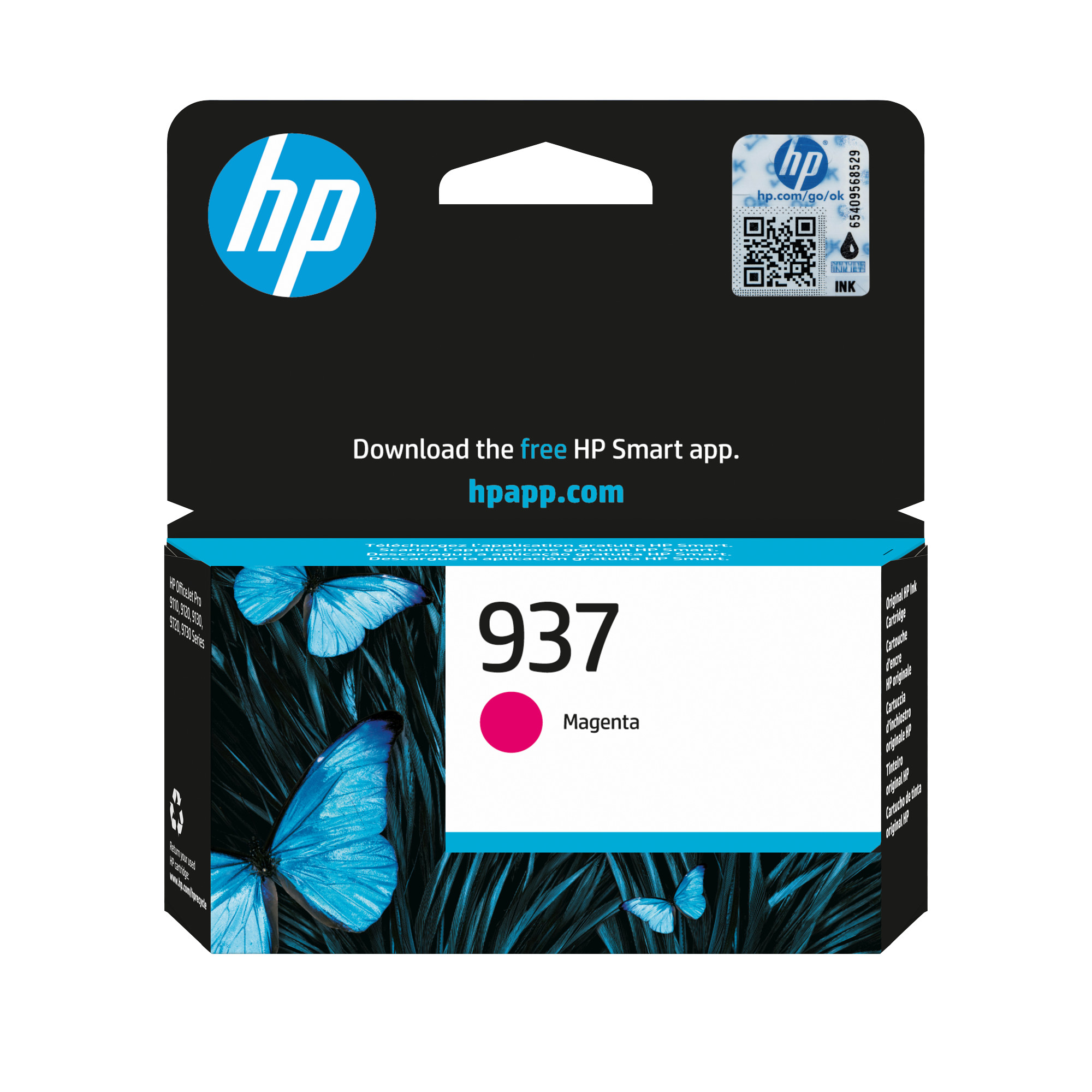 BAZAR - HP 937 Magenta Original Ink Cartridge (800 pages) - Poškozený obal (Komplet)