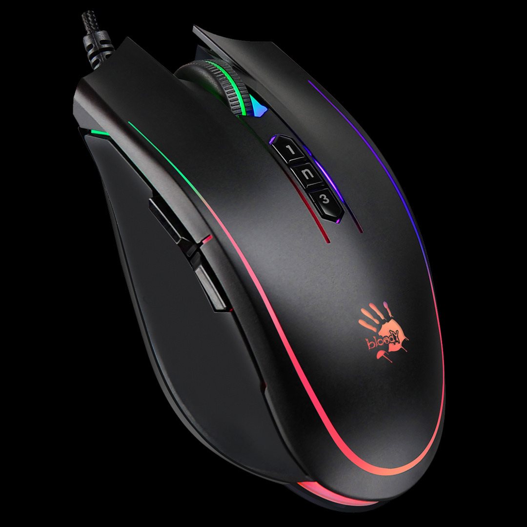 A4tech Bloody Podsvícená herní myš P81S Activated, 8000 DPI, USB, Core 3, černá