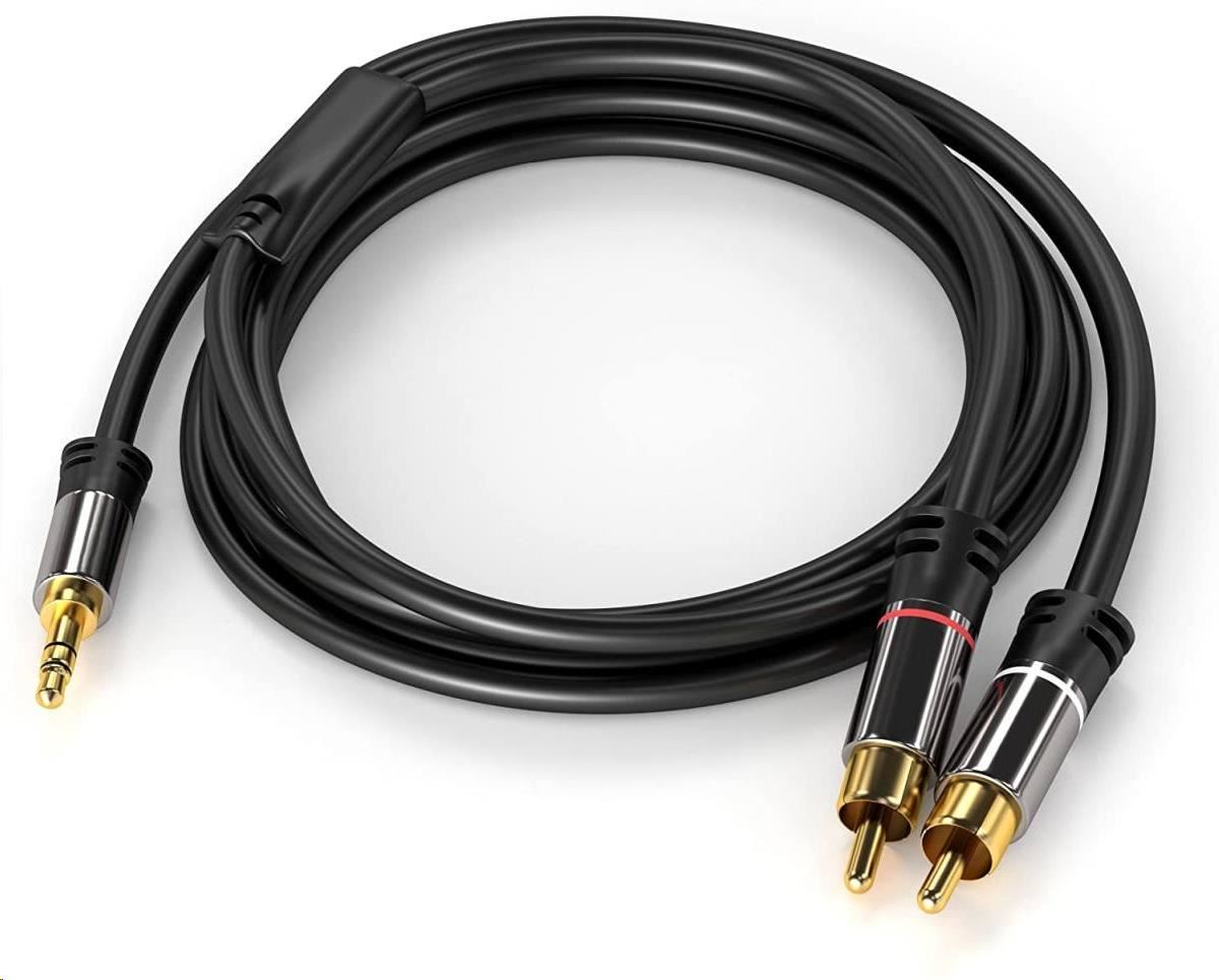 PREMIUMCORD kabel, Jack 3.5mm-2xCINCH M/M 3m