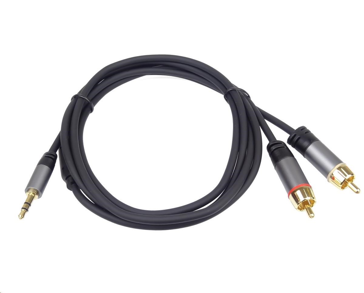 PREMIUMCORD kabel, Jack 3.5mm-2xCINCH M/M 3m