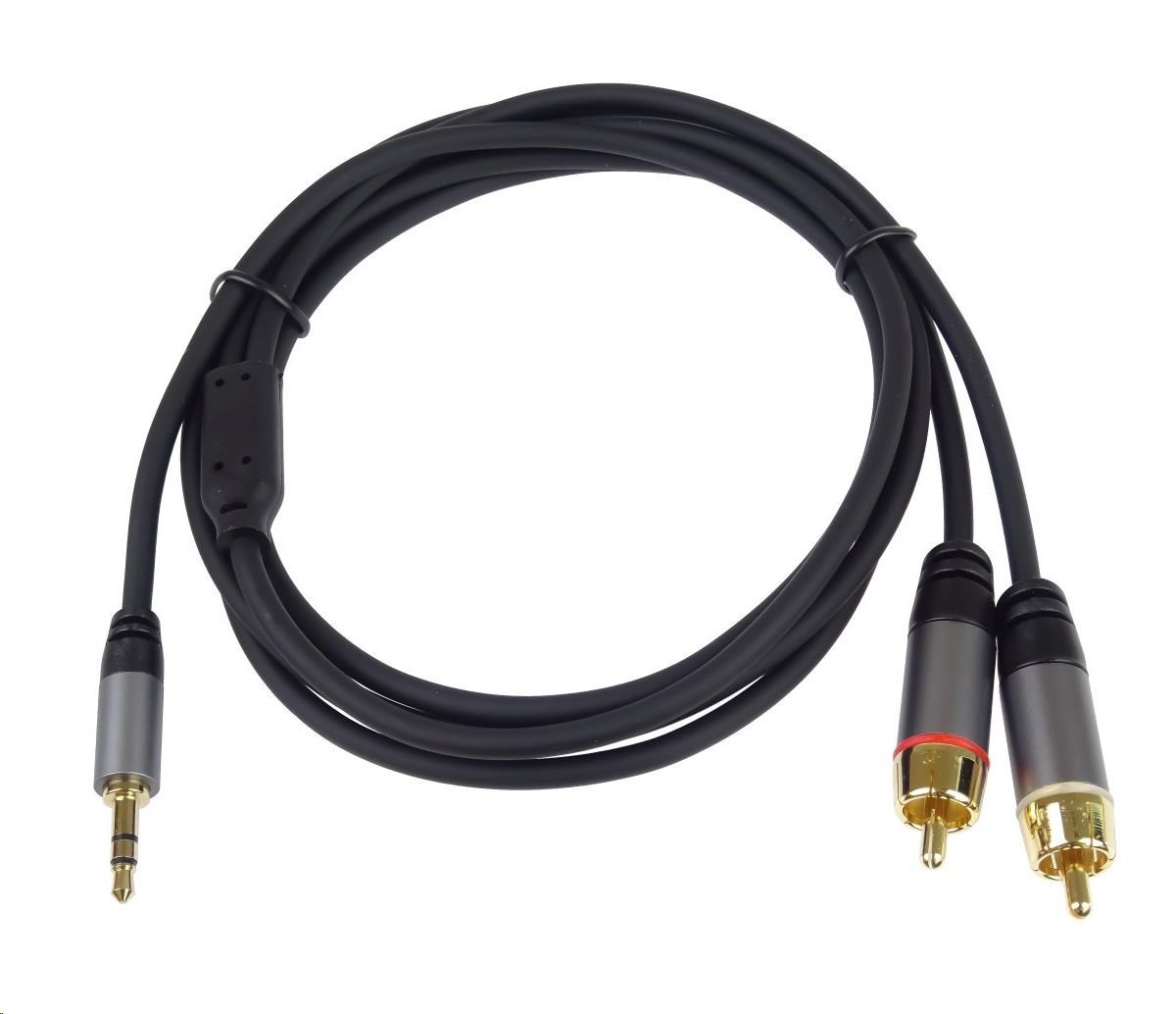PREMIUMCORD kabel, Jack 3.5mm-2xCINCH M/M 3m