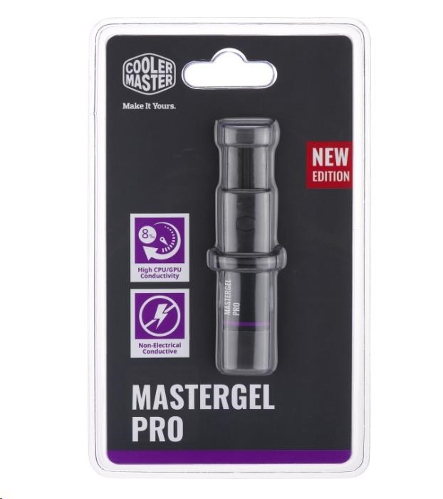 Cooler Master termální pasta na CPU Master Gel Pro V2, tep. vodivost 8 W.m, 1.5ml, 4g, šedá