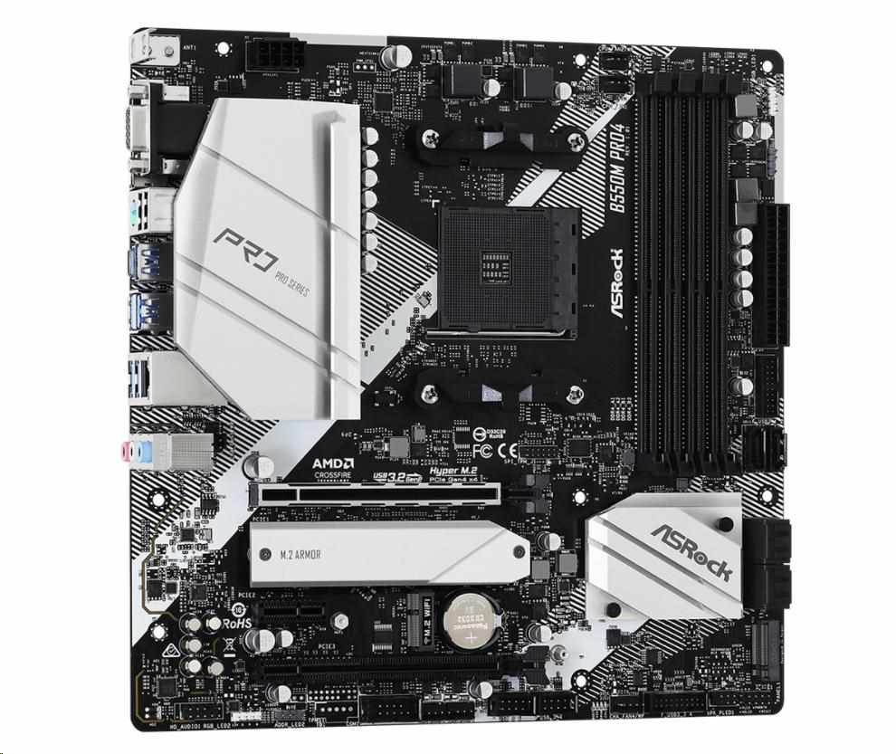 ASRock MB Sc AM4 B550M PRO4, AMD B550, 4xDDR4, HDMI, DP