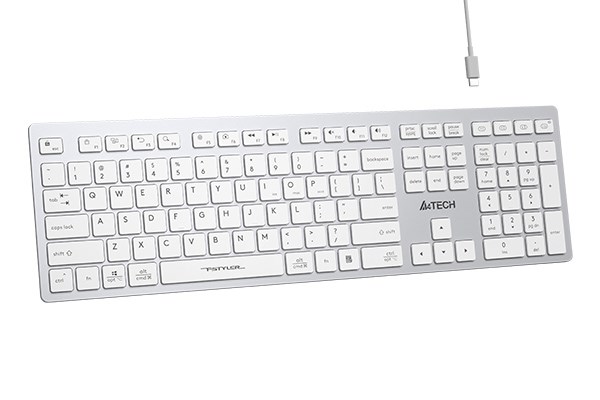 A4tech FBX50C, bezdrátová kancelářská klávesnice, bílá