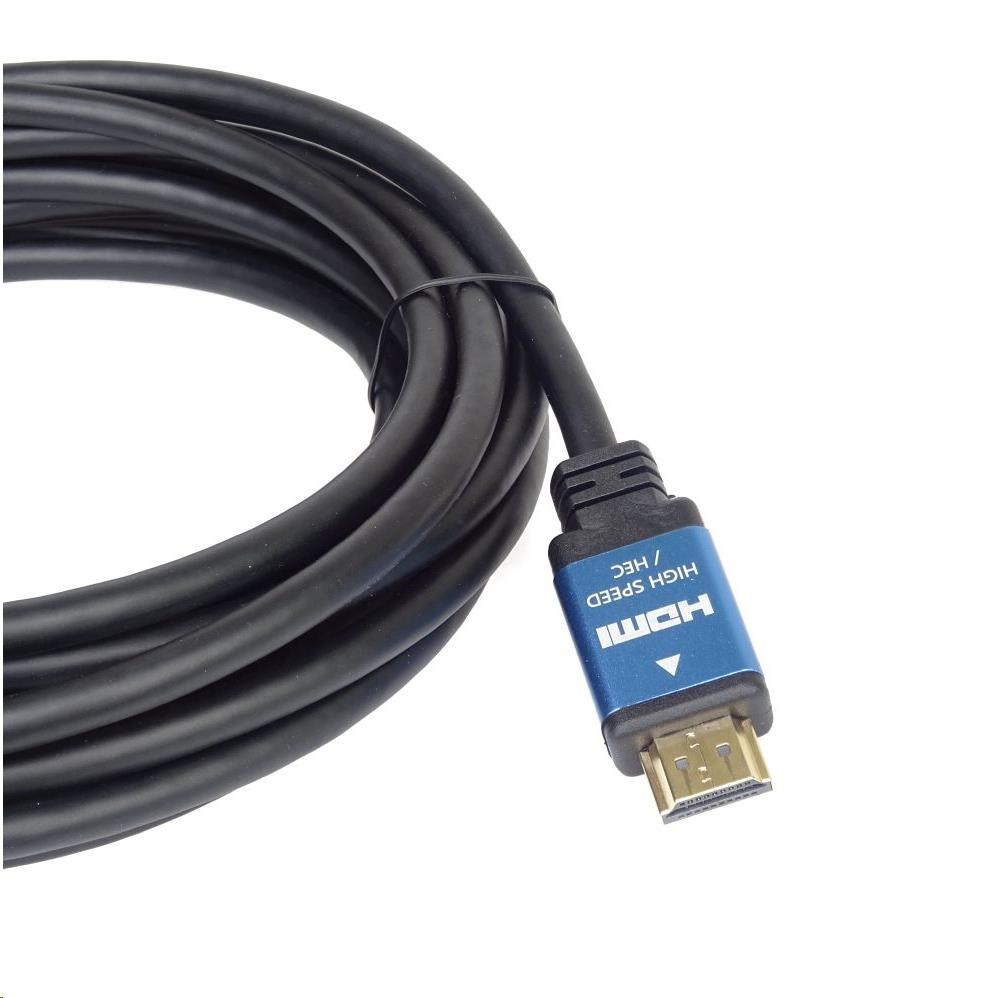 PREMIUMCORD Kabel HDMI - Ultra HDTV, 5m (kovové, zlacené konektory)