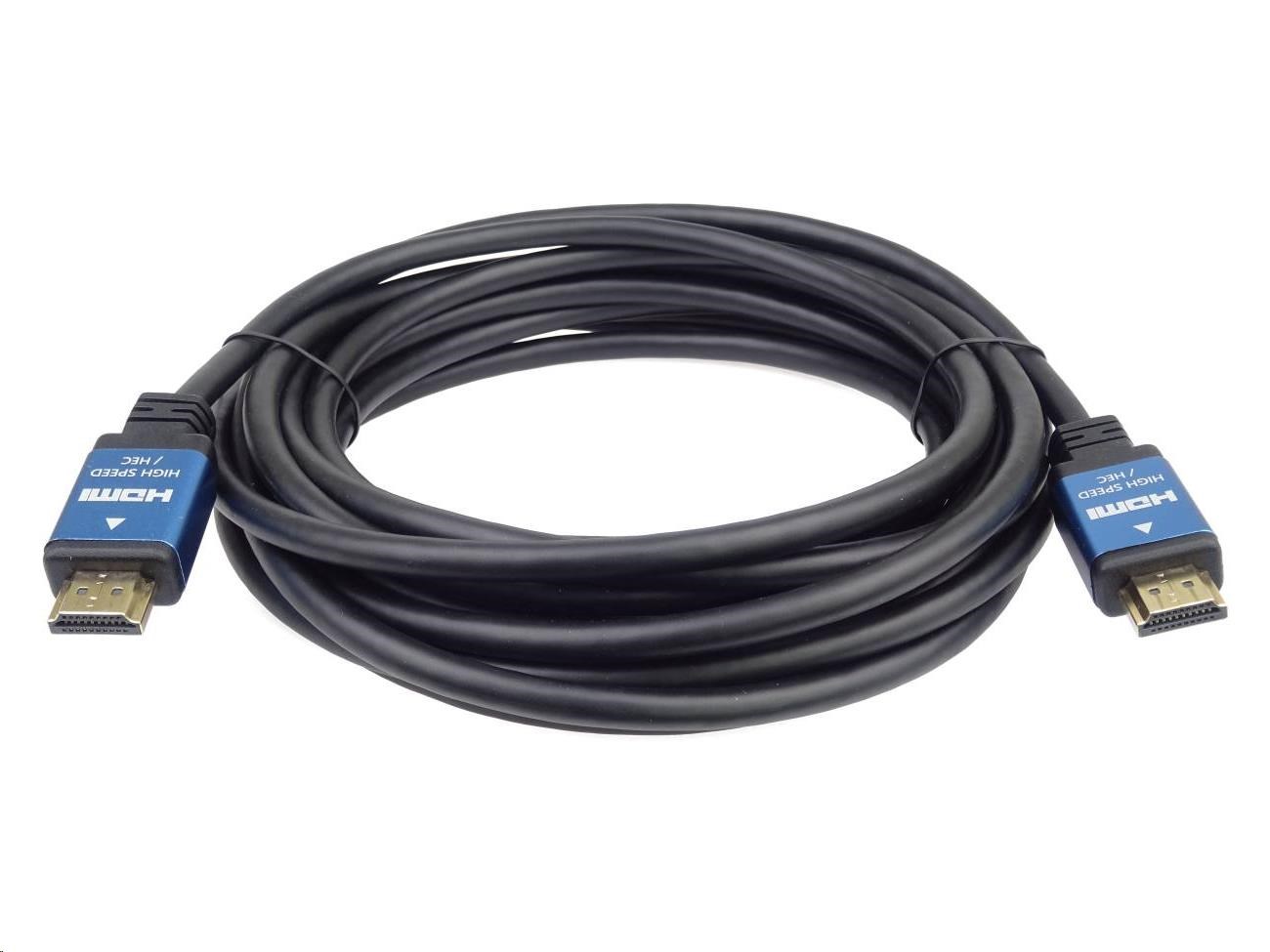PREMIUMCORD Kabel HDMI - Ultra HDTV, 5m (kovové, zlacené konektory)