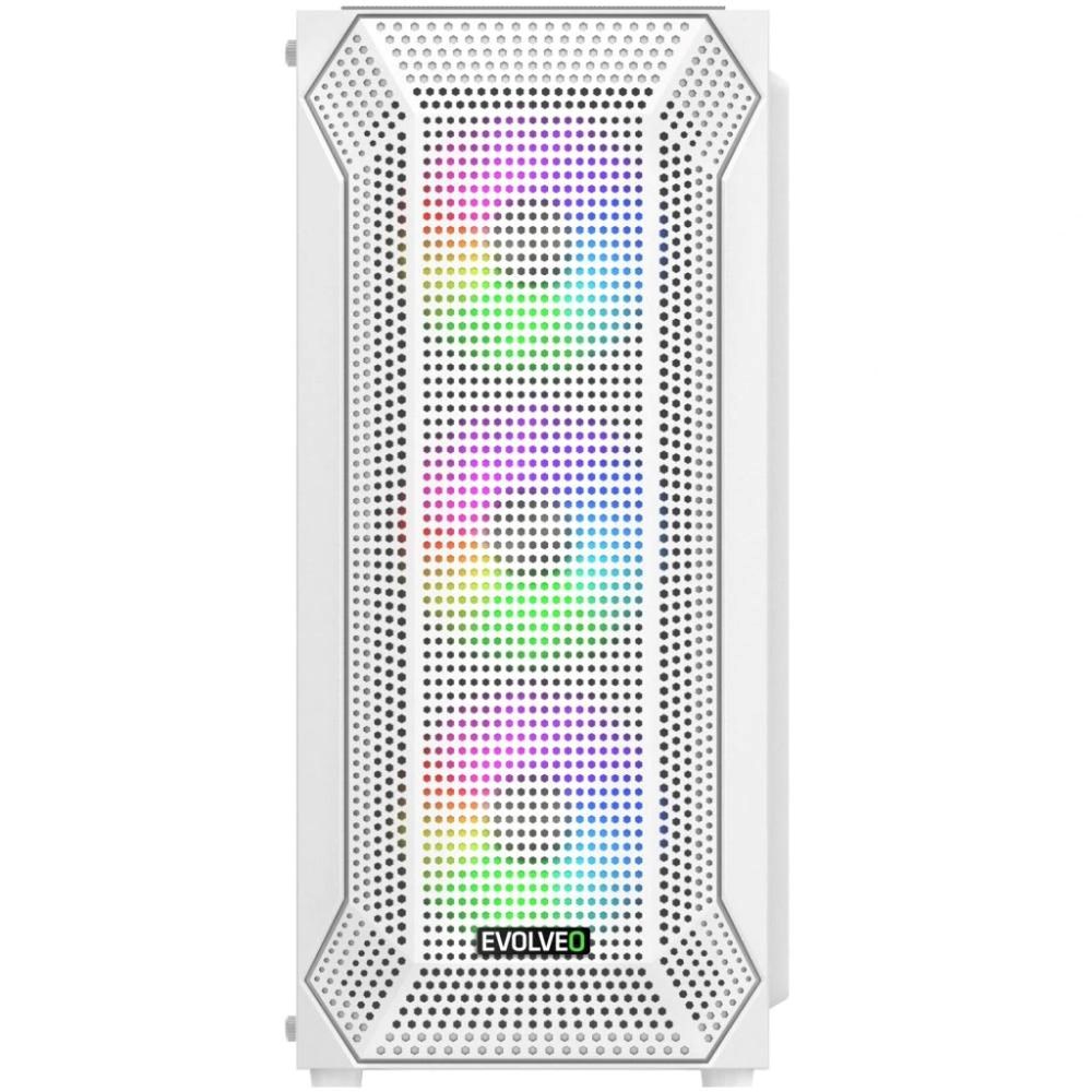 EVOLVEO Xenon, skříň ATX, 4x ARGB ventilátor 120mm, přední panel airflow mesh, bílá