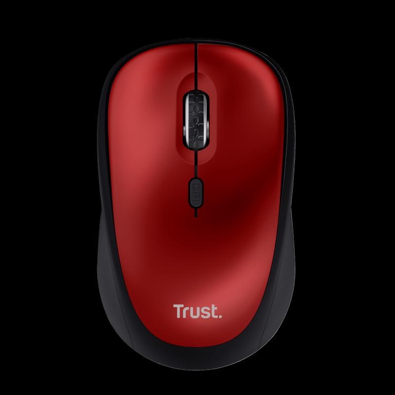 TRUST myš Yvi+ Wireless Mouse Eco Red, červená