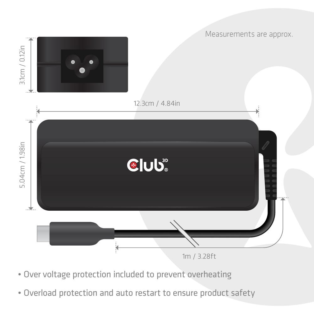Club3D Nabíječka pro notebook, USB-C, 140W, 1m