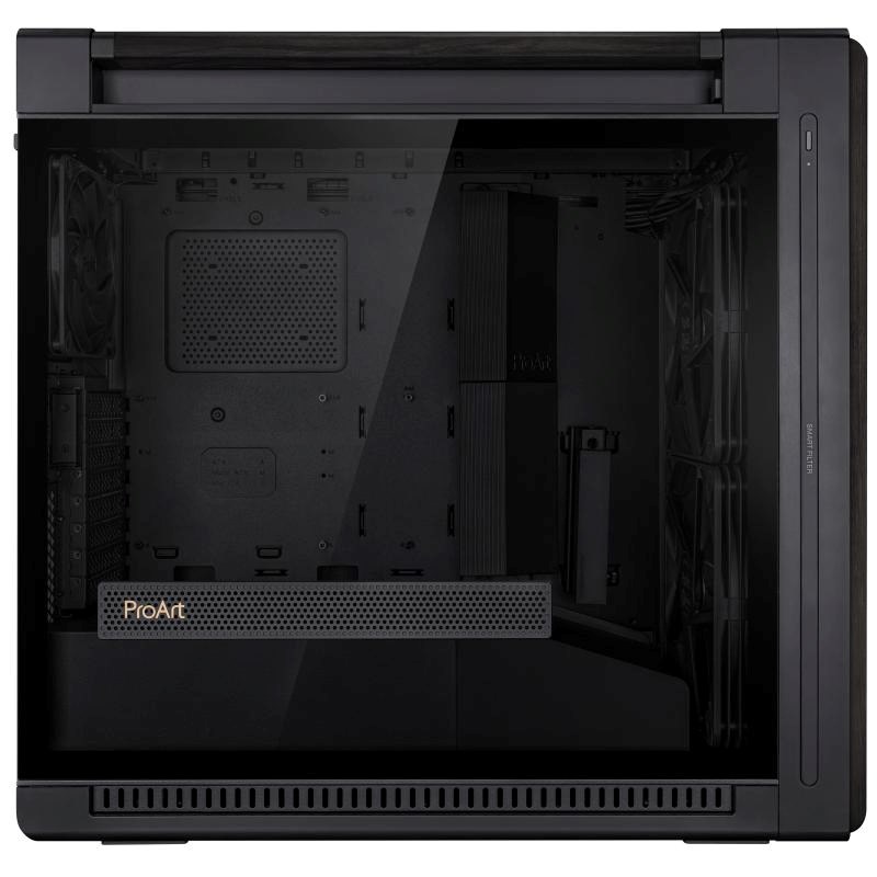 ASUS case PROART PA602 WOOD TG PWM BLACK, Mid Tower, průhledná bočnice, černá