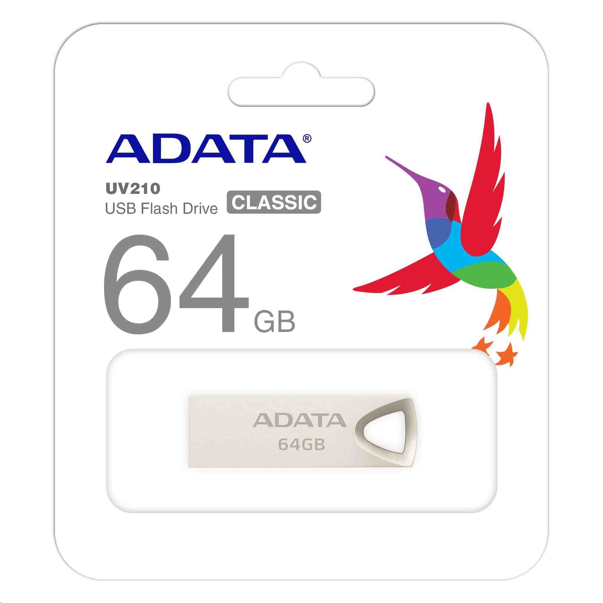 ADATA Flash Disk 64GB UV210, USB 2.0 Dash Drive, kovový
