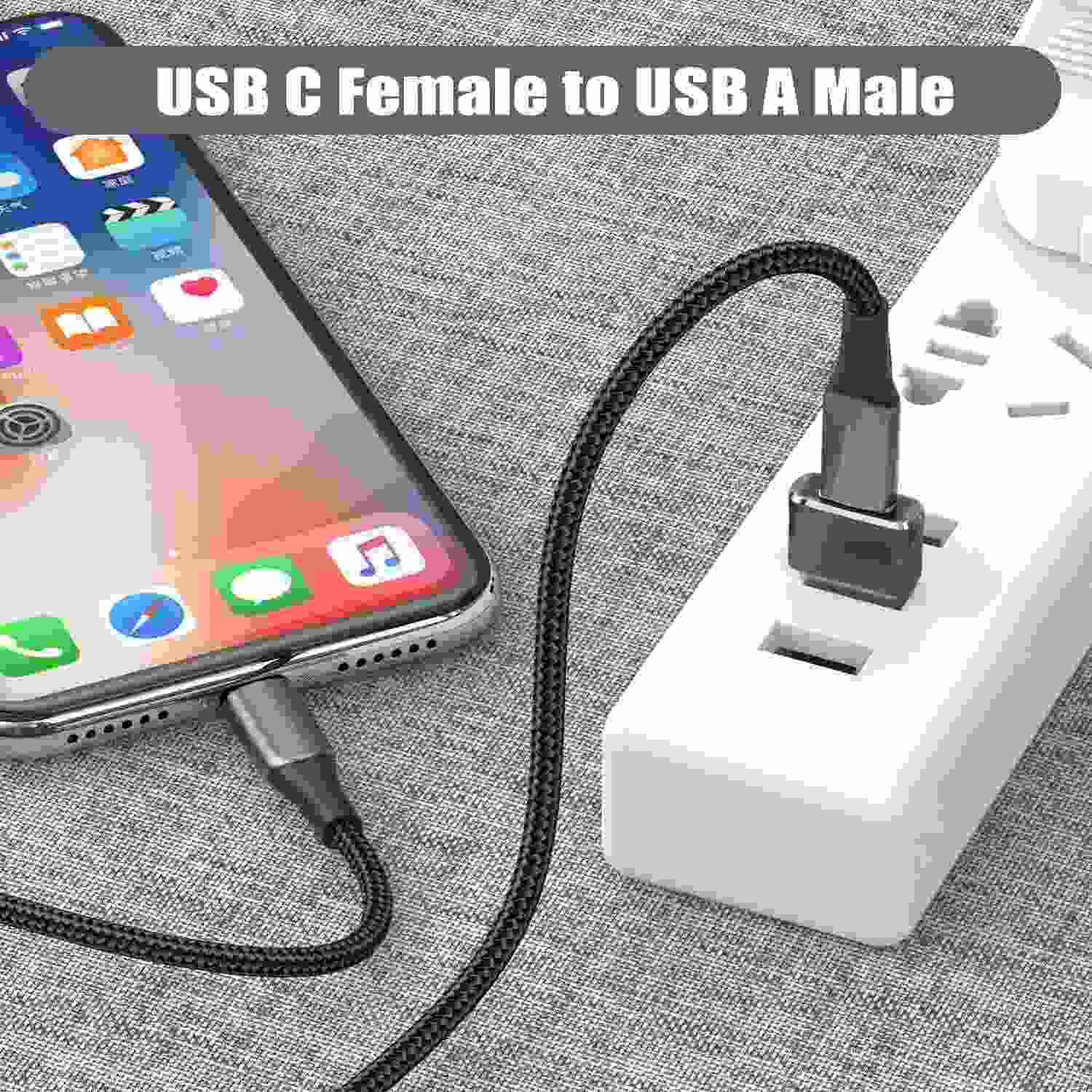 PremiumCord USB redukce USB C - USB2.0 A (F/M)