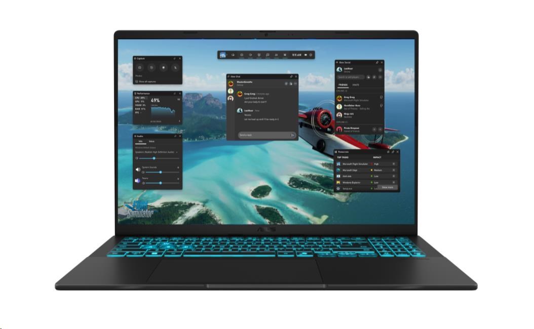 ASUS NTB Vivobook V16 (V3607VH-RP116), Core 5 210H, 16" 1920x1200, 32GB, 1TB SSD, Intel+RTX 5050, No OS, Matte Black