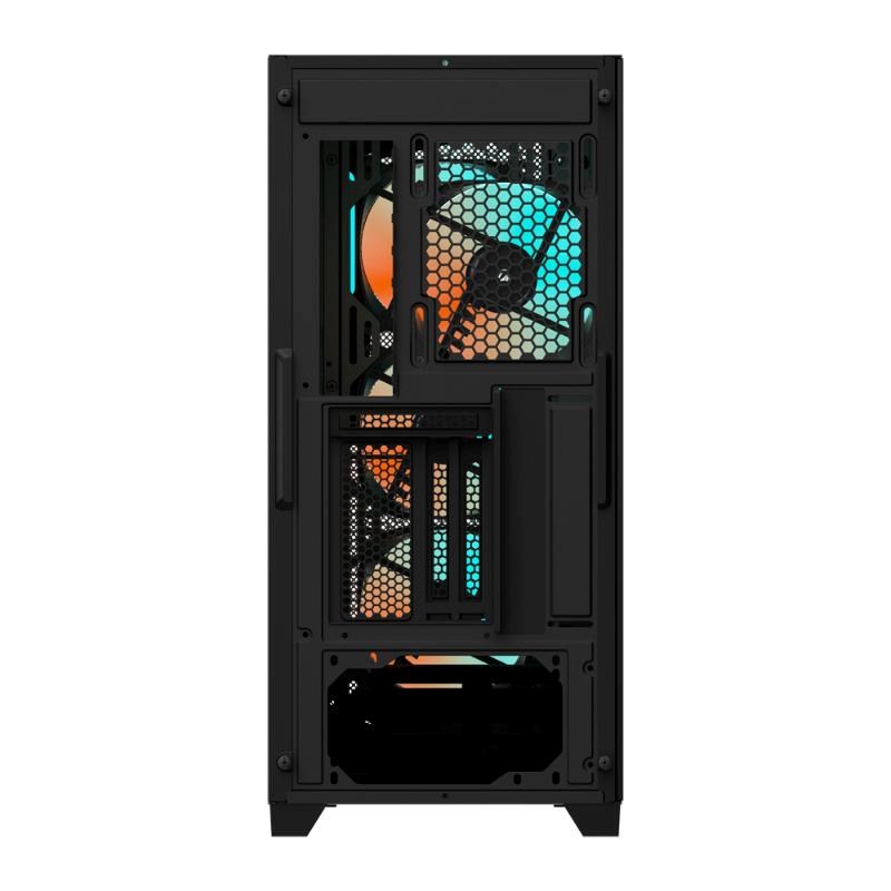 GIGABYTE case GB-C301G V2, Mid Tower, 1xUSB-C 3.2, 2xUSB 3.0, ARGB Hub, 4x 120mm ARGB Fan, černá