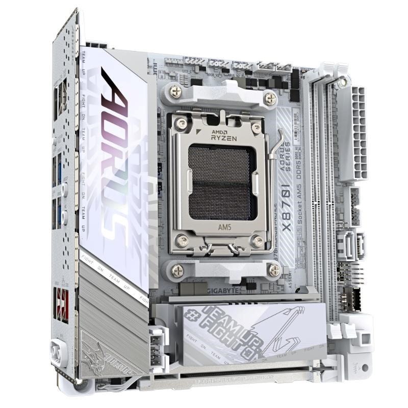 GIGABYTE MB Sc AM5 X870I AORUS PRO ICE, AMD X870, 2xDDR5, 1xHDMI, 1xUSB4, WiFi, Mini-ITX