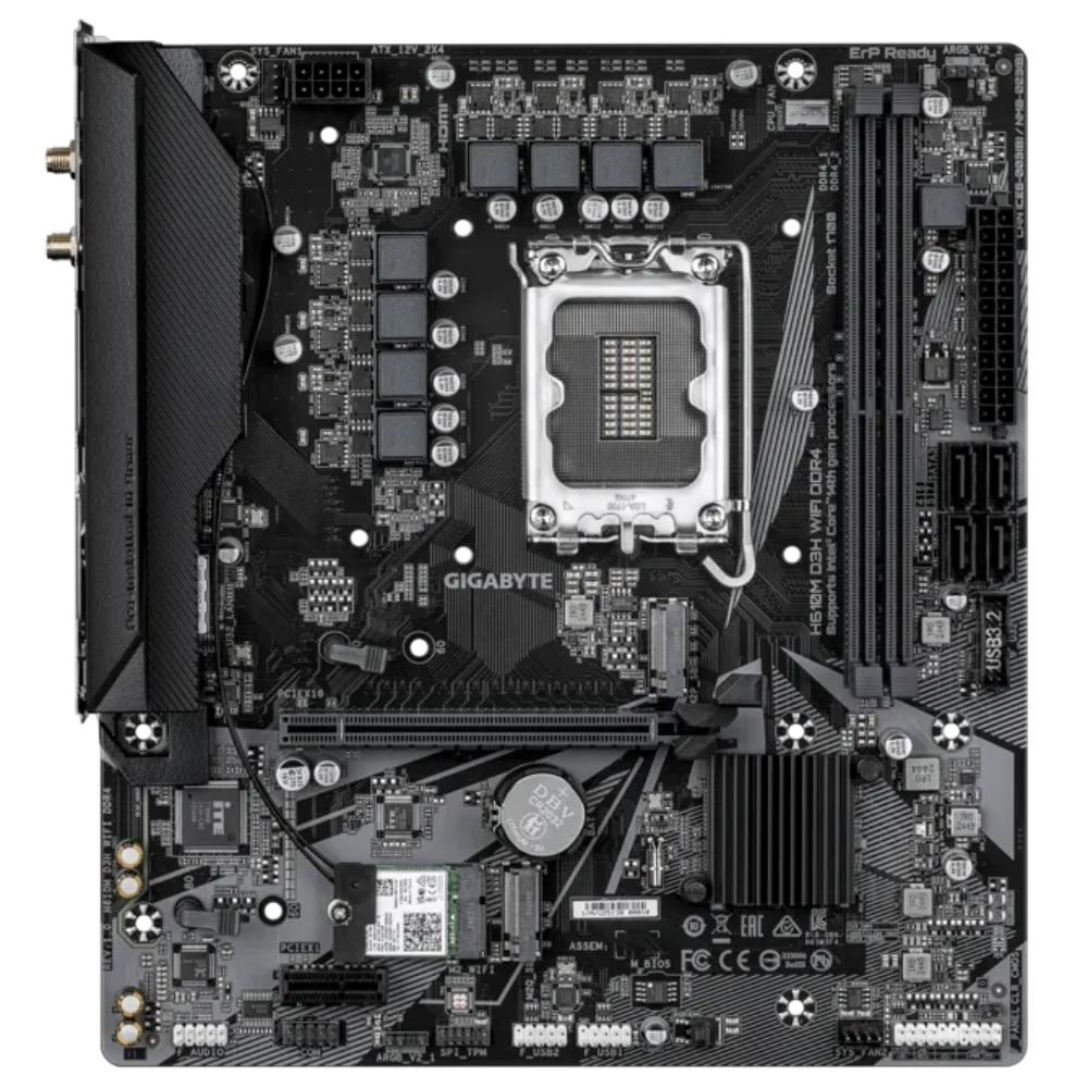 GIGABYTE MB Sc LGA1700 H610M D3H WIFI DDR4,Intel H610, 2xDDR4, 1xHDMI, Wifi,mATX