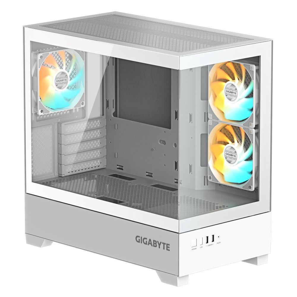 GIGABYTE case GB-C201PI, Mid tower, 2xUSB 3.0, 3x 120mm ARGB Fan, bílá