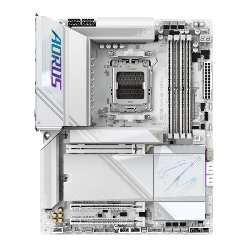GIGABYTE MB Sc AM5 X870E AORUS PRO ICE, AMD X870, 4xDDR5, 2xHDMI, 2xUSB4, WiFi