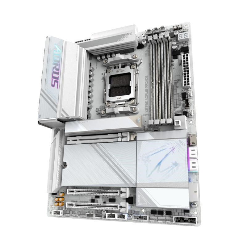 GIGABYTE MB Sc AM5 X870E AORUS PRO ICE, AMD X870, 4xDDR5, 2xHDMI, 2xUSB4, WiFi