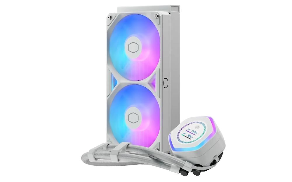 Cooler Master vodní chladič MasterLiquid Atmos II LCD 240, 2x120mm, LGA1851, AM5, bílá