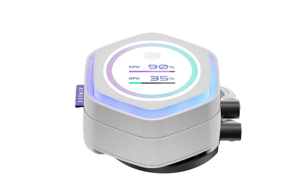 Cooler Master vodní chladič MasterLiquid Atmos II LCD 360, 3x120mm, LGA1851, AM5, bílá