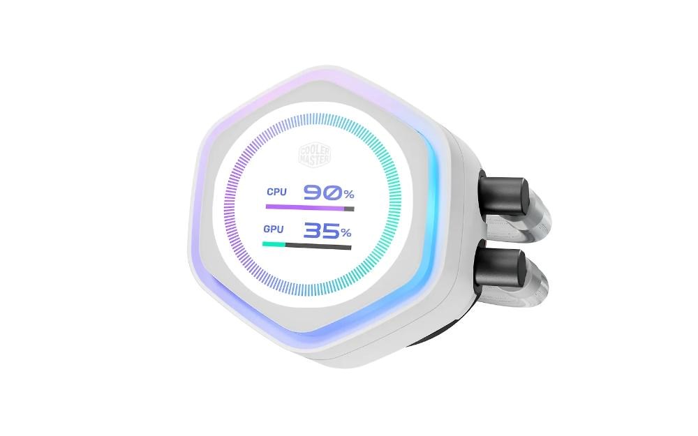 Cooler Master vodní chladič MasterLiquid Atmos II LCD 360, 3x120mm, LGA1851, AM5, bílá