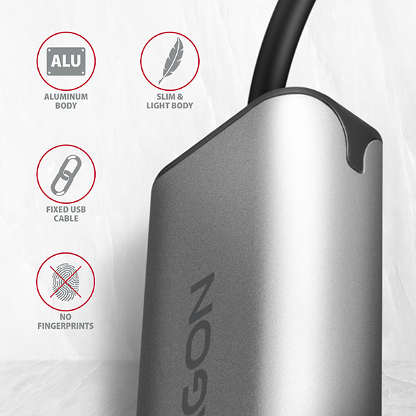AXAGON ADE-25R USB-A 3.2 Gen 1 - 2.5 Gigabit Ethernet síťová karta, Realtek 8156, auto install, šedá