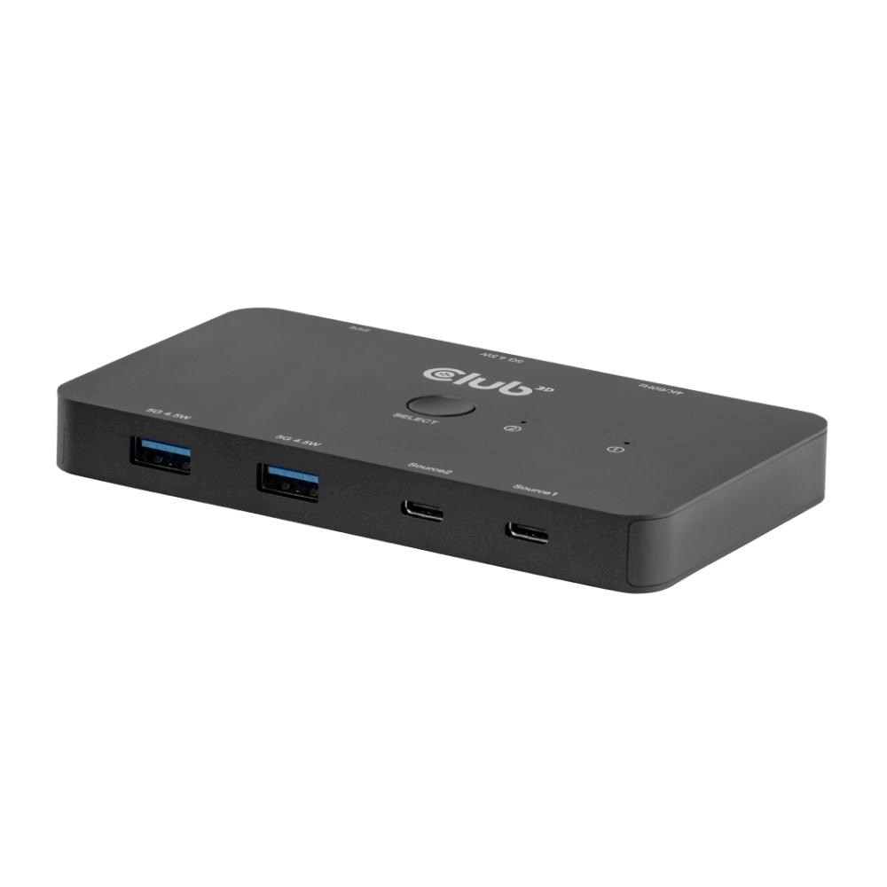 Club3D KVM Switch, 2xUSB-C na HDMI, 4K60Hz, PD 100W