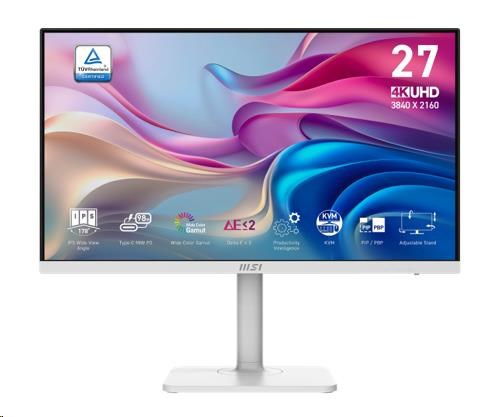 MSI LCD Modern MD272UPHW, 27", 3840x2160, IPS, 60Hz, 4ms, VESA 75x75, White