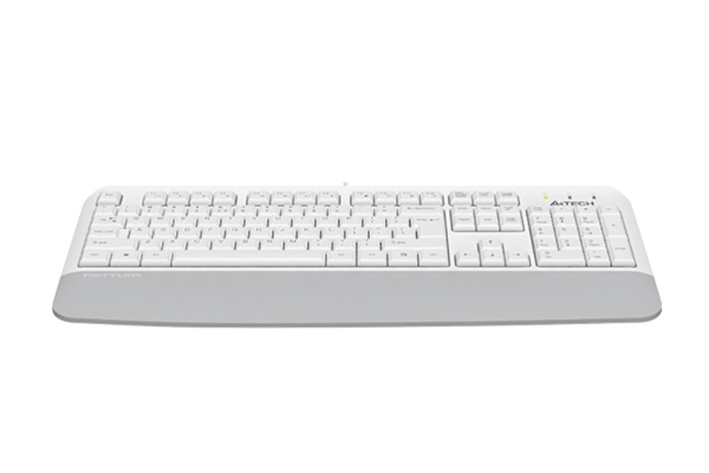 A4tech FK20, multimediální kancelářská klávesnice, CZ/US, USB, bílá