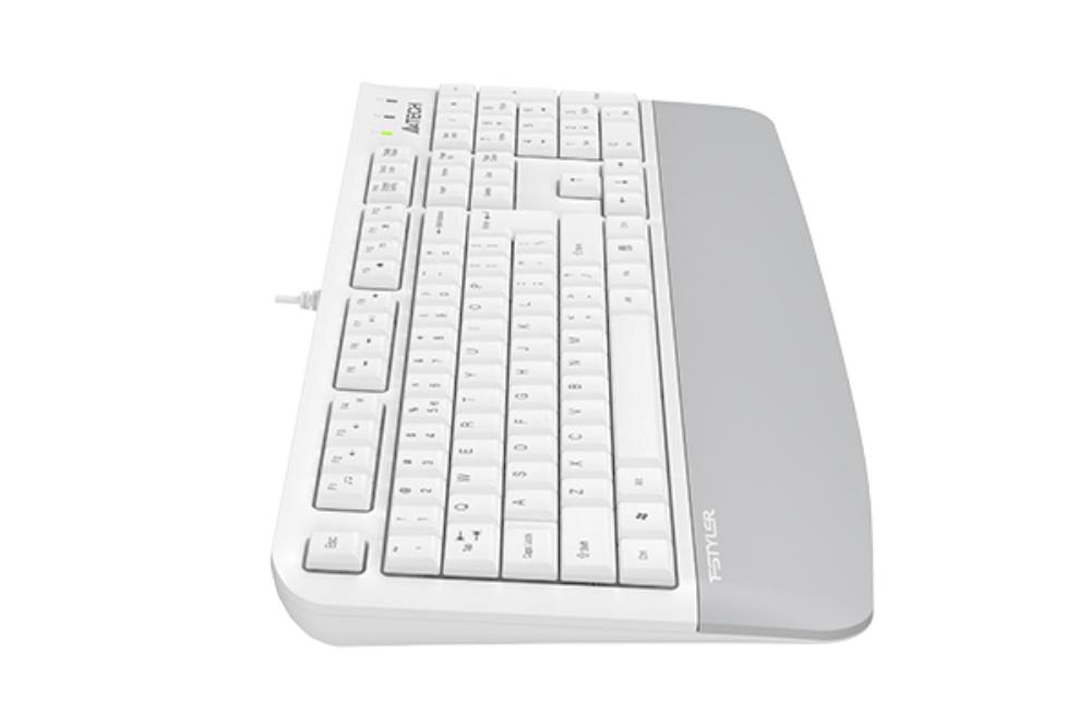 A4tech FK20, multimediální kancelářská klávesnice, CZ/US, USB, bílá