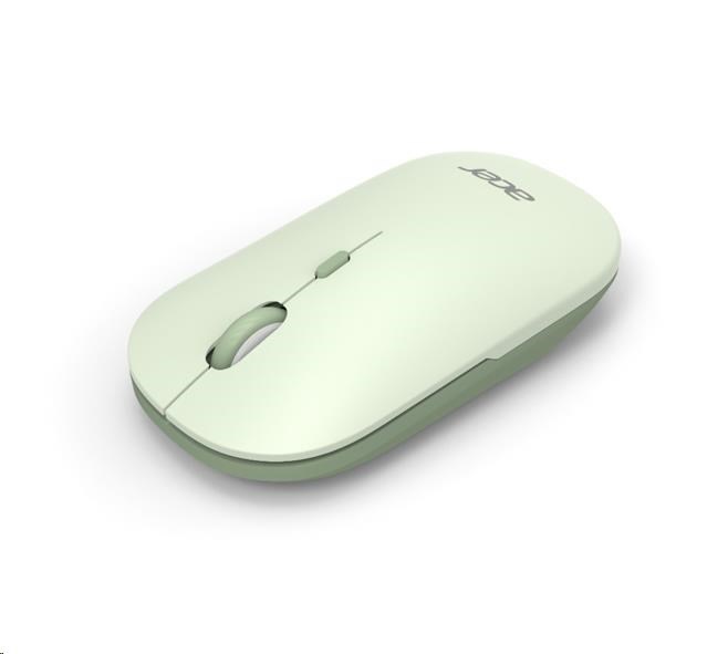 ACER Myš Wireless Mouse AMR130 Green - Dual mode 2.4GHz + BT 5.2, 4 tlačítka, 800/1200/1600 dpi, USB Polling rate 125Hz
