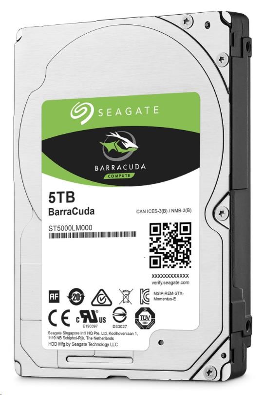 SEAGATE HDD 5TB BARRACUDA, 2.5", SATAIII, 5400RPM, 128MB Cache, 15mm