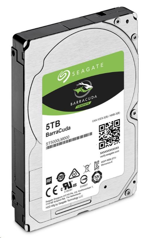 SEAGATE HDD 5TB BARRACUDA, 2.5", SATAIII, 5400RPM, 128MB Cache, 15mm