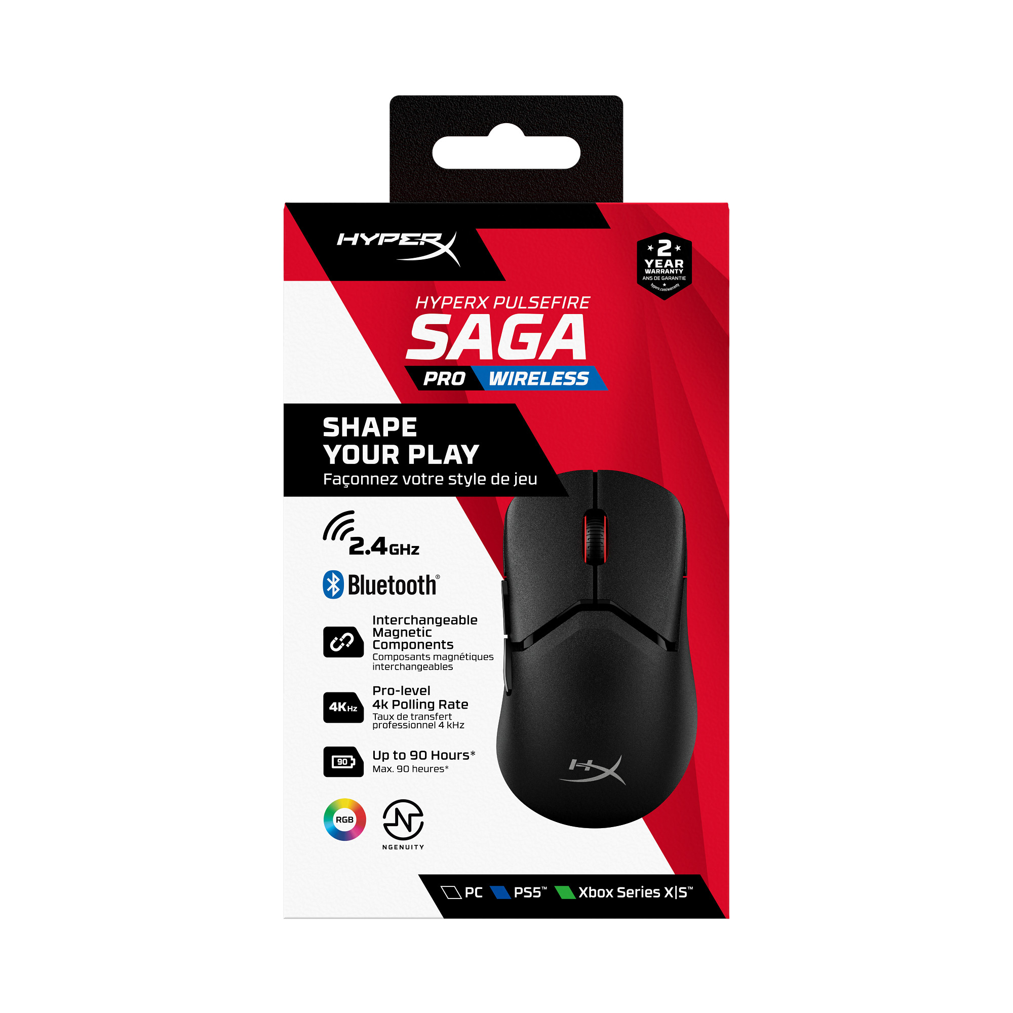 HyperX Pulsefire Saga Wireless - Gaming Mouse (černá) - Myš