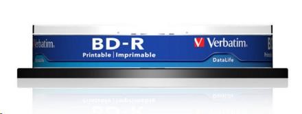 VERBATIM BD-R SL Datalife HTL (10-pack)Blu-Ray/Spindle/6x/25GB Wide Printable