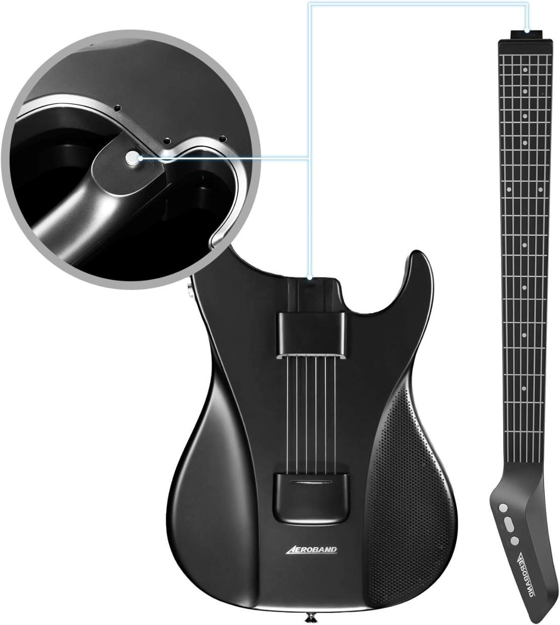 Aeroband Guitar - Smart Elektrická Kytara pouzdro, černá