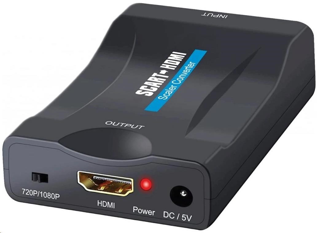 BAZAR - WG - Audio video konvertor SCART na HDMI, černá - Poškozený obal (Komplet)