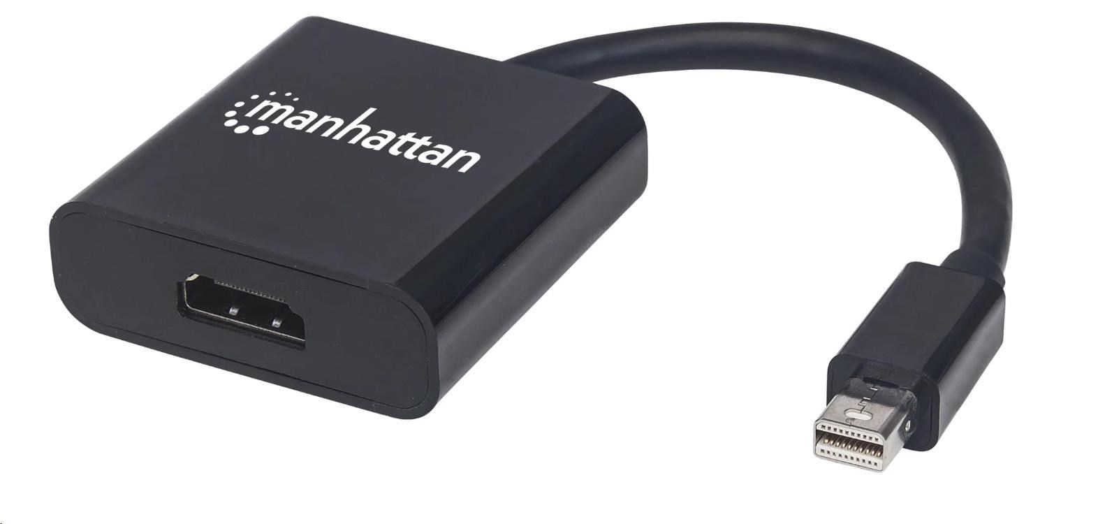 MANHATTAN Adapter mini DP na HDMI, aktivní, černá
