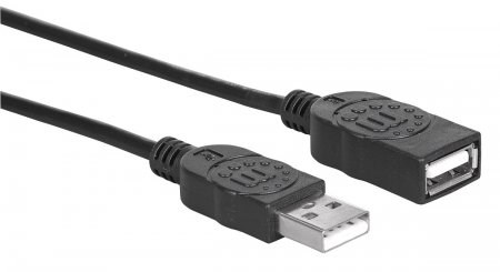 MANHATTAN Kabel USB 2.0 prodlužovací A Male / A Female 1,8m černý