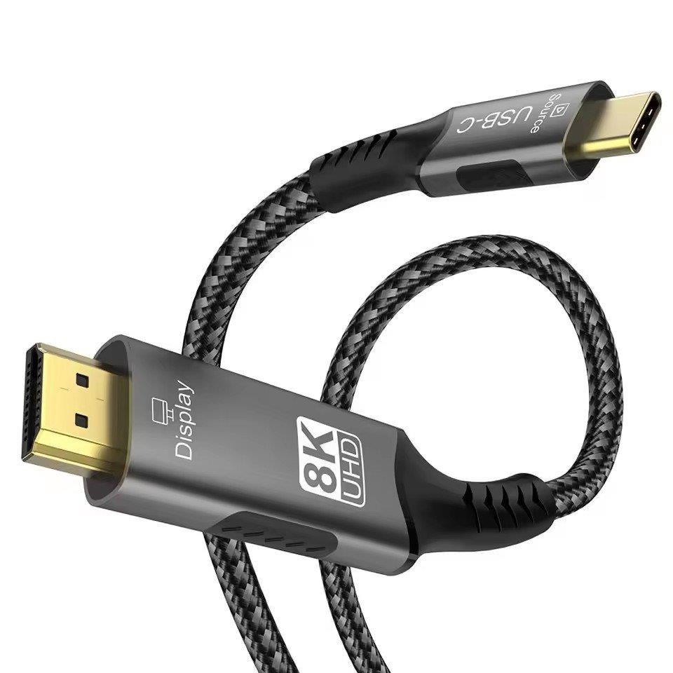 PremiumCord USB-C na HDMI kabel 2m rozlišení obrazu 8K@60Hz,4K@144Hz Aluminium