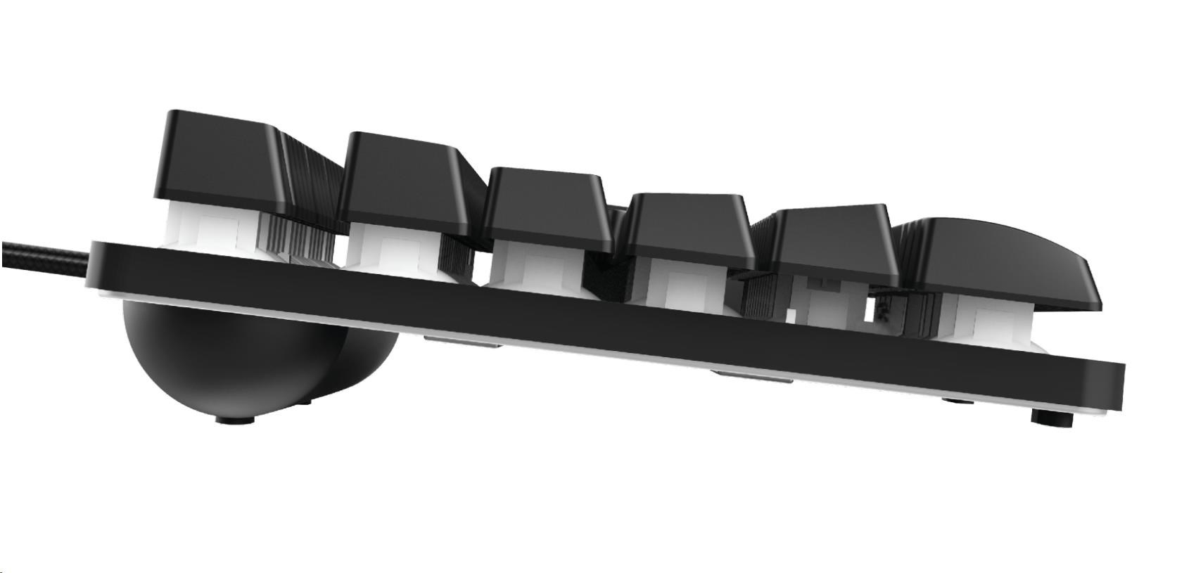 TRUST herní klávesnice GXT833 THADO, membránová, USB, US