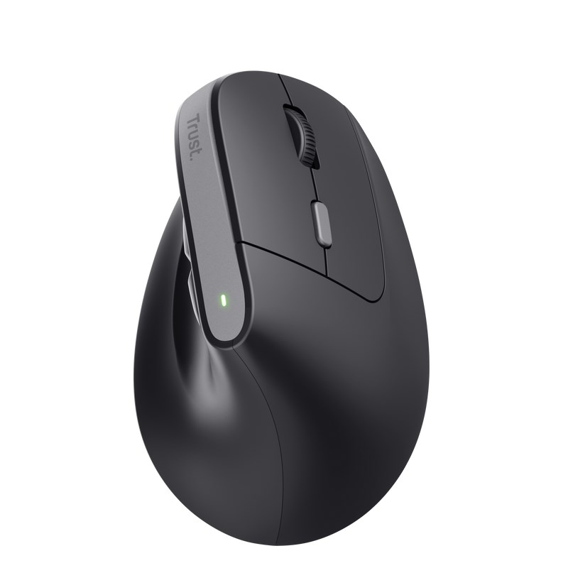 TRUST myš Bayo II Ergonomická vertikální myš, Bezdrátová, černá