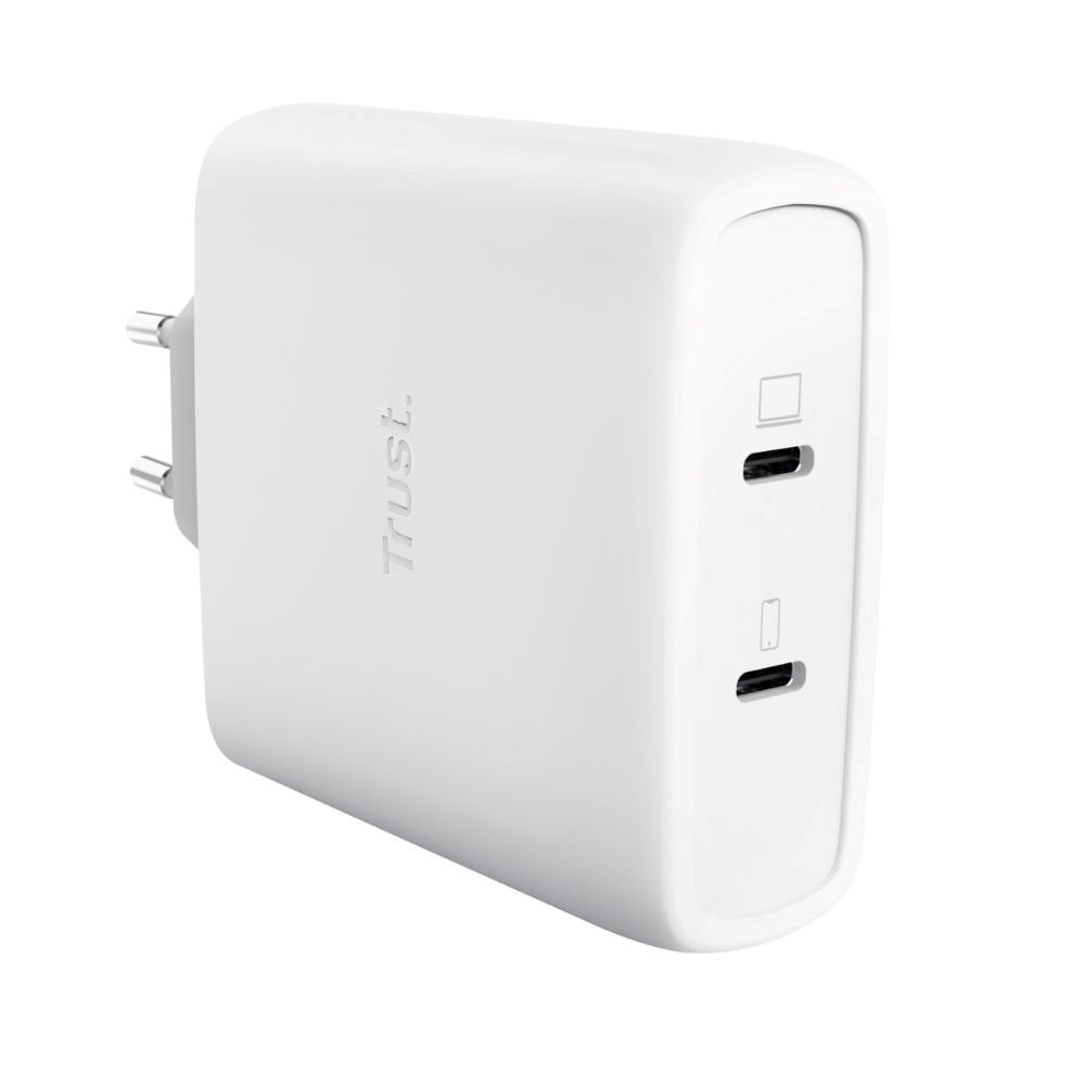 TRUST GaN Nabíječka MAXO 100W 2-Port, USB-C, bílá